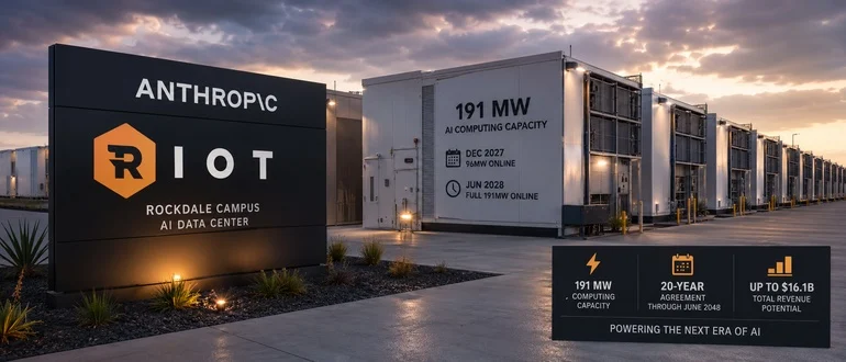 Anthropic Signs $9.1 Billion Data Center Deal with Riot Platforms